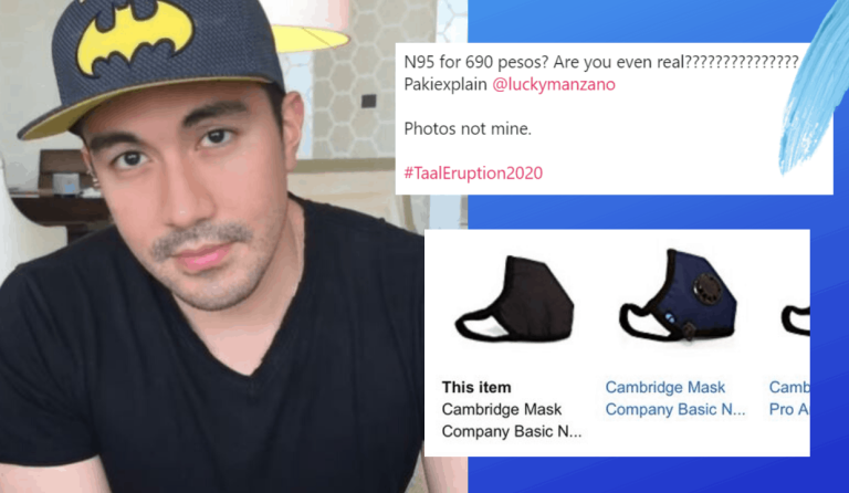 Luis Manzano responds to netizens accusing him of selling ‘overpriced’ masks