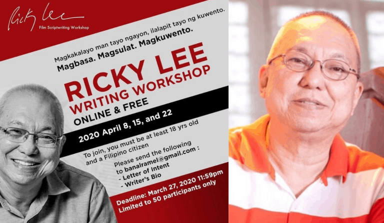 Ricky Lee to hold free online writing workshop to raise funds for displaced film workers
