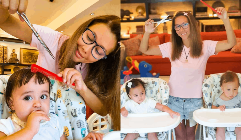 Pepe and Pilar get lockdown haircut from mommy Korina Sanchez
