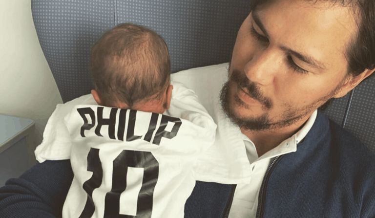 Phil Younghusband is now officially Phil Youngdad!