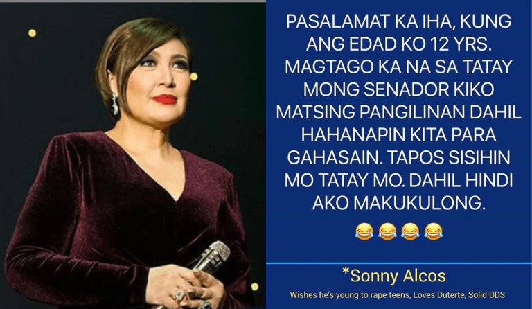 Sharon Cuneta calls Sara Duterte’s attention to netizen’s rape threat against daughter Frankie