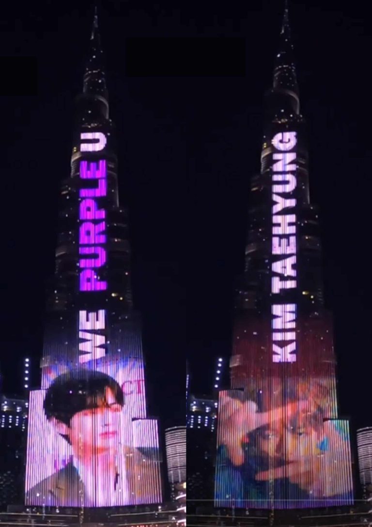 LOOK: Burj Khalifa lights up for BTS V’s birthday