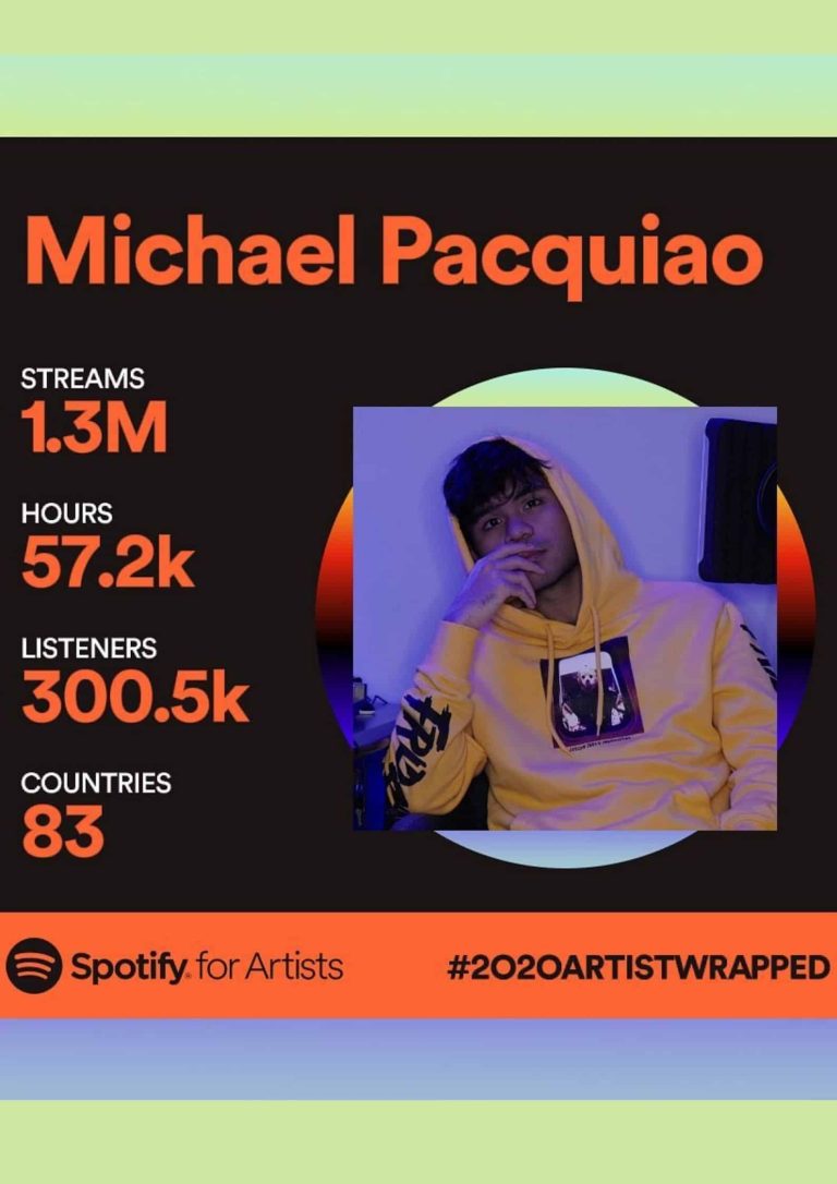 Michael Pacquiao thankful for 1 million streams on Spotify