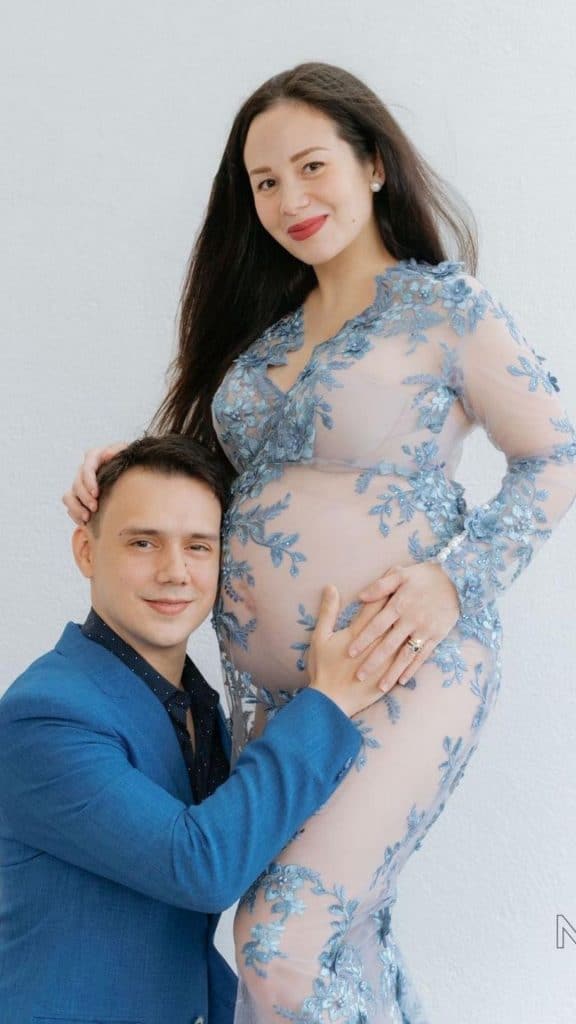 Patrick Garcia and Nikka Martinez pose together for maternity photoshoot