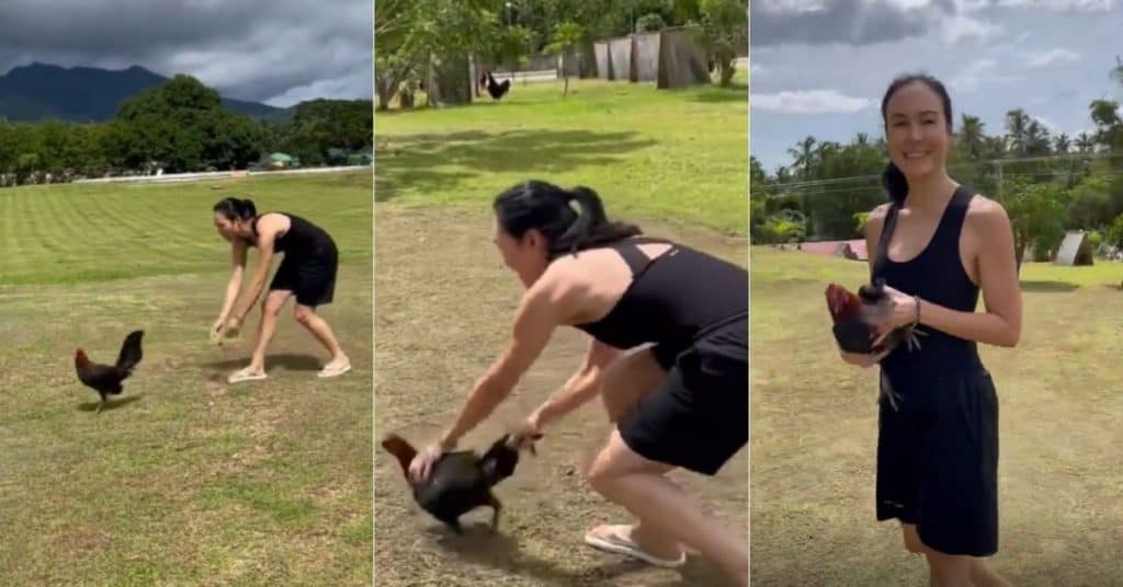 Gretchen Barretto shows off skills in cockfighting