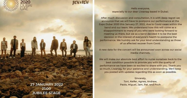 Ben&Ben postpones performance in Dubai due to COVID-19
