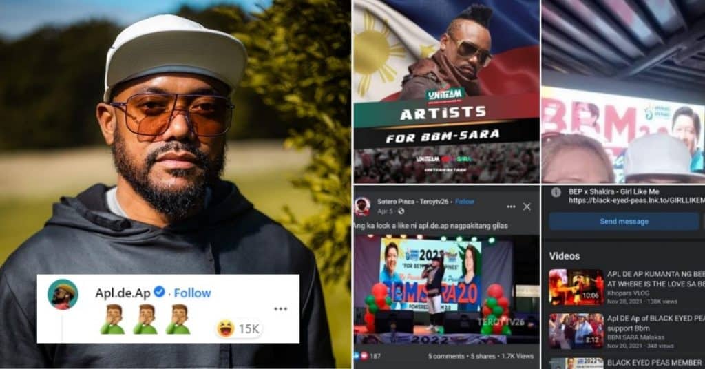 Apl.de.ap ‘facepalms’ after being wrongly included in ‘Artists for BBM-Sara’ list