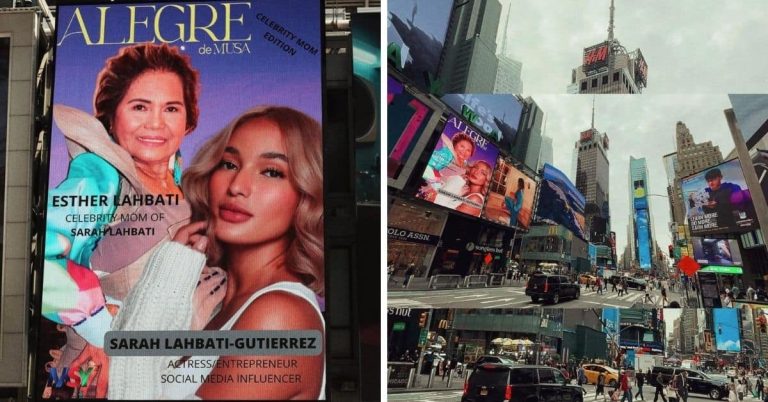 Sarah Lahbati, mother grace New York billboard