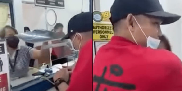 Son surprises mom at work after being apart for three years