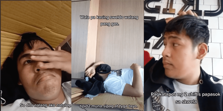 Netizens applaud working student who slept inside fast-food store to save money