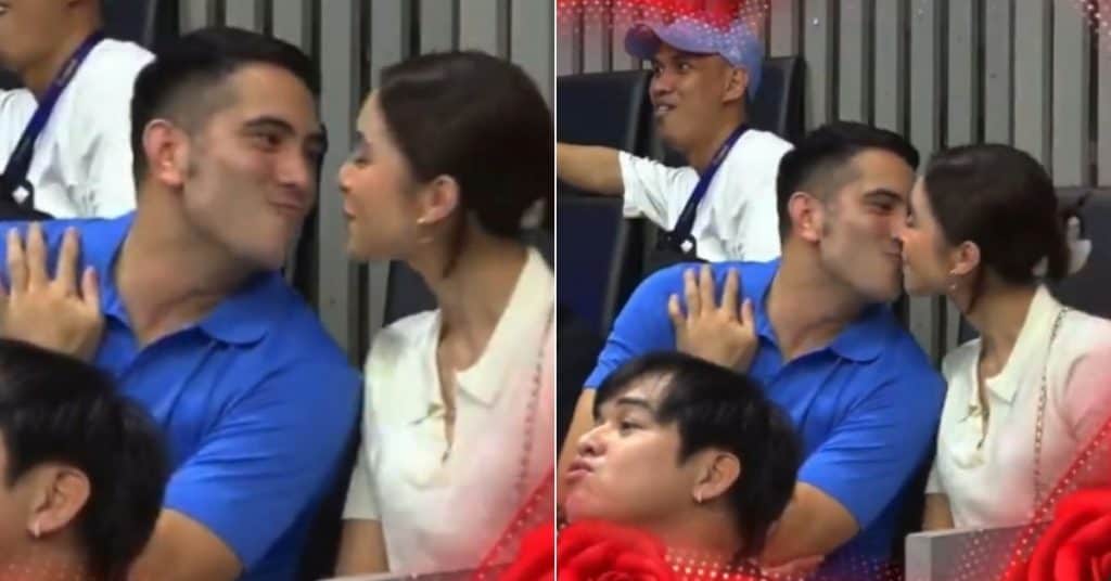 Gerald Anderson, Julia Baretto caught on kiss cam during basketball game in Malaysia