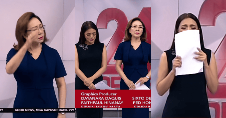 Mel Tiangco, Vicky Morales can’t help but cry while reporting Mike Enriquez’s death in 24 Oras