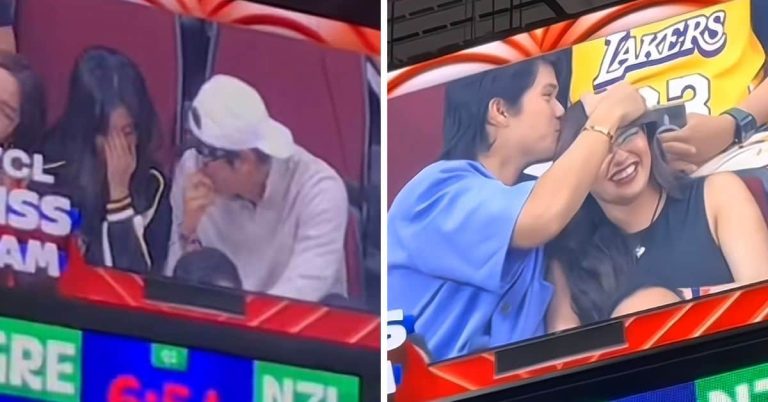How DonBelle, KyleDrea reacted after getting caught on FIBA kiss cam