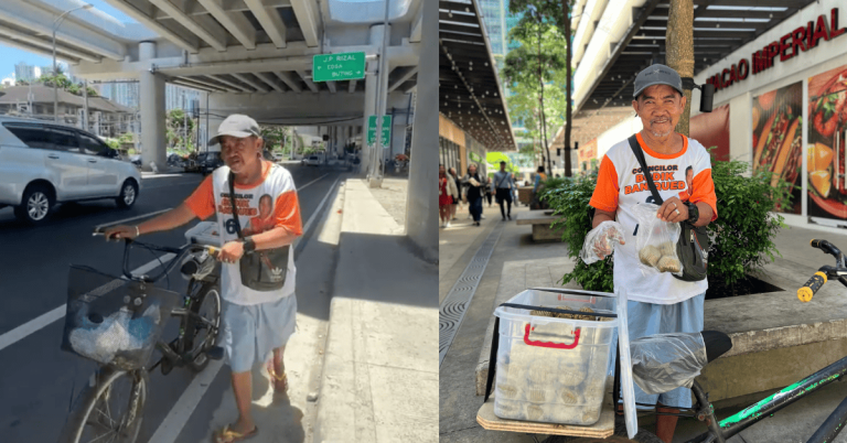Elderly man bikes every day from Makati to BGC to sell banana muffins