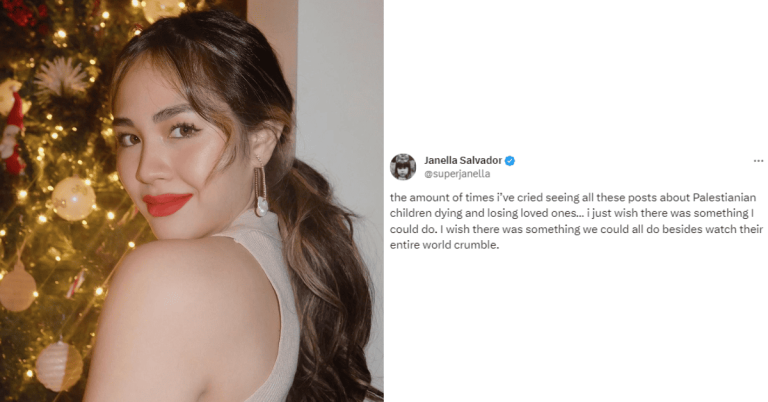 Janella Salvador expresses concern over Israel-Palestine conflict