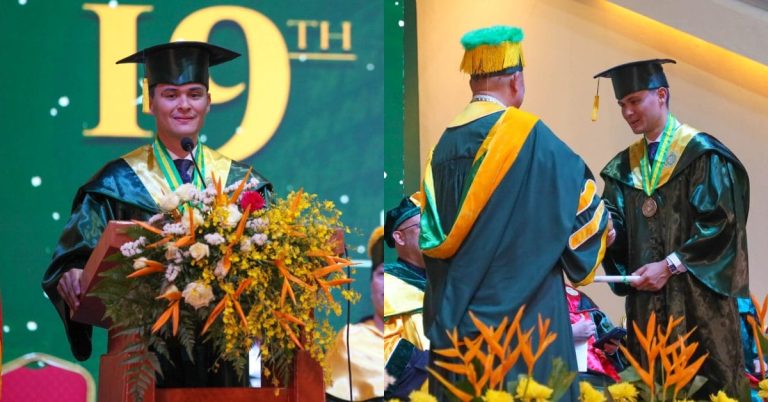 Matteo Guidicelli graduates with a marketing management degree in Cebu