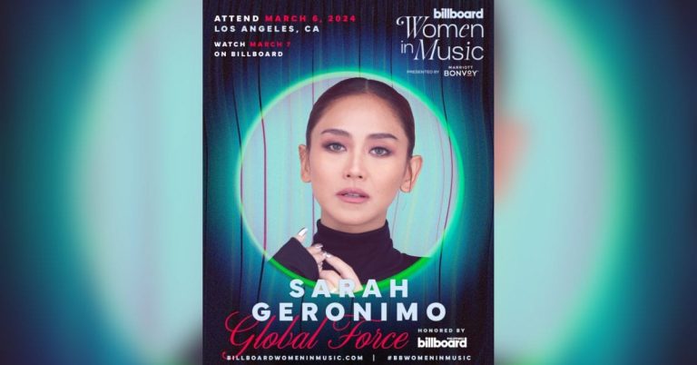 Sarah Geronimo makes history as first-ever Filipina to be awarded in Billboard’s Women in Music