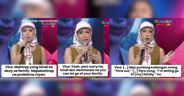 Vice Ganda defends comment about not cutting ties with family