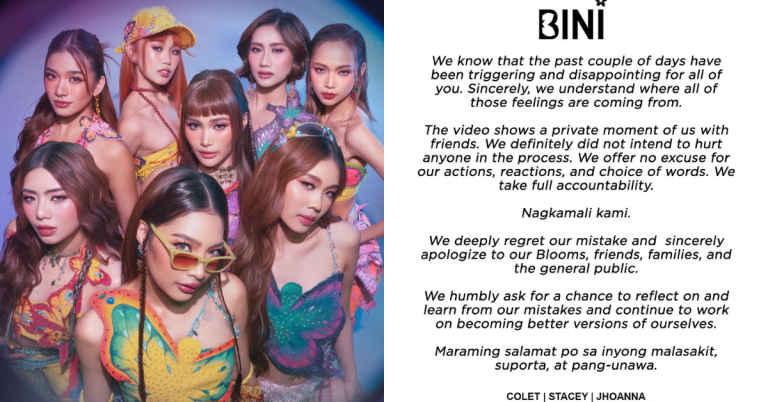 ‘Nagkamali kami’: BINI issues apology over leaked video showing alleged ‘inappropriate’ behavior