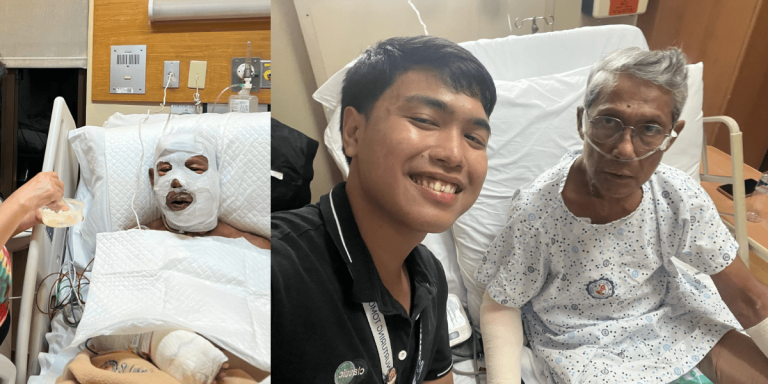 Father recovers from car fire accident, family expresses gratitude to netizens after helping them pay bills after staying almost a month in the hospital