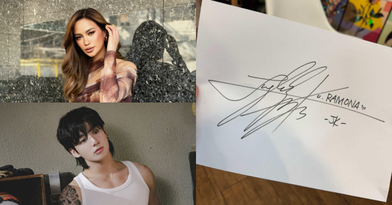 Arci Muñoz gets an autograph from BTS Jungkook