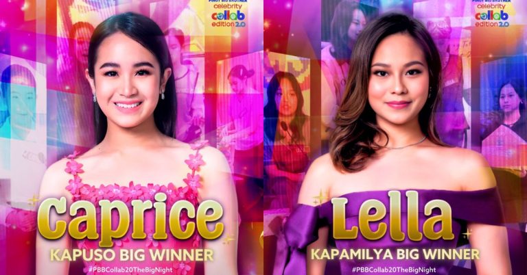 Caprice, Lella named Big Winner duo of Pinoy Big Brother Celebrity Collab Edition 2.0